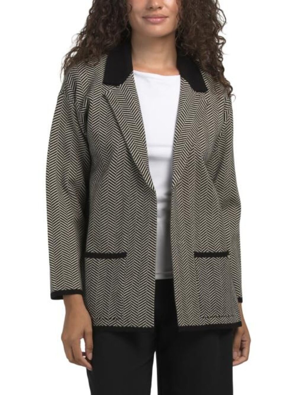 ANNE KLEIN Long Sleeve Knit Blazer